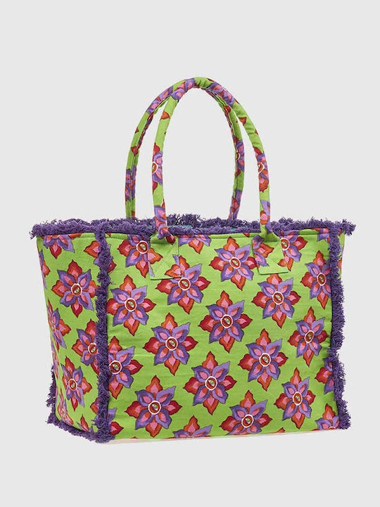 Verde Stoff Strandtasche Grün