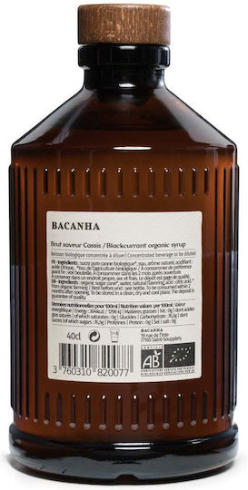 Bacanha Black Currant Flavor Syrup Organic 400 Ml Tea Lemonade Cocktails