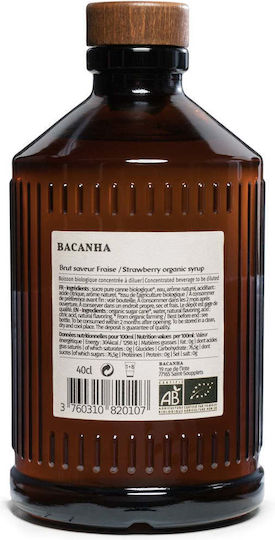Bacanha Organic Strawberry Flavor Syrup 400 Ml Coffee Lemonade Cocktails
