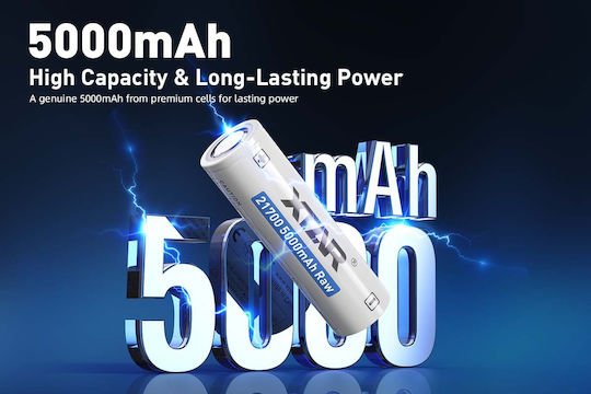 XTAR Rechargeable Battery 21700 Li-ion 5000mAh 3.6V