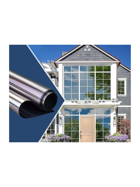 Self-adhesive Privacy Window Film Anti-uv 90x300cm Silver-black