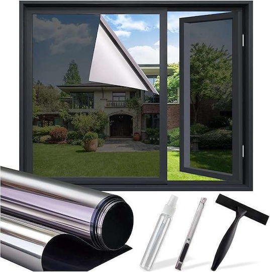 Selbstklebender Privatsphäre Fensterfolie Anti-UV 90x300cm Grau Schwarz Selbstklebender Privatsphäre Fensterfolie Anti-UV 90x300cm Grau Schwarz