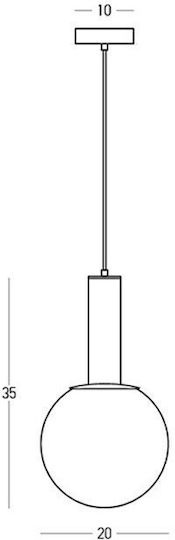 Zambelis Lights Κρεμαστό Φωτιστικό Μπλε με Ντουί E27 20x20εκ.
