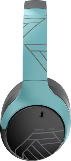 PowerLocus Ασύρματα Bluetooth Over Ear Ακουστικά Μπλε