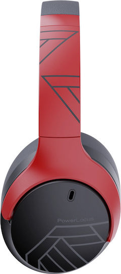 PowerLocus Ασύρματα Bluetooth Over Ear Ακουστικά Κόκκινα