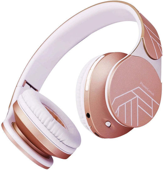 PowerLocus Edge Ασύρματα Bluetooth Over Ear Ακουστικά Ροζ Χρυσό