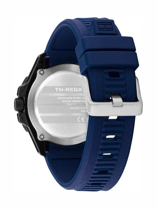 Tommy Hilfiger Regatta Men's Battery Watch with Blue Rubber Strap