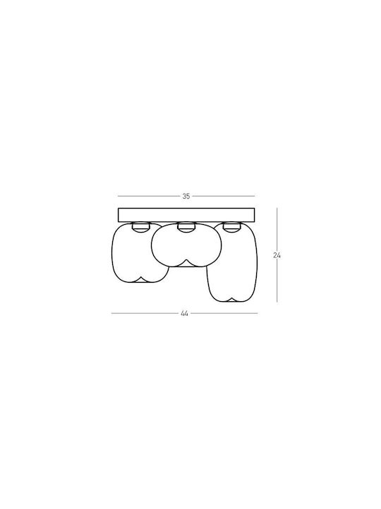 Zambelis Lights Luminiță De Tavan Montată 44cm Gri Cu LED Integrat