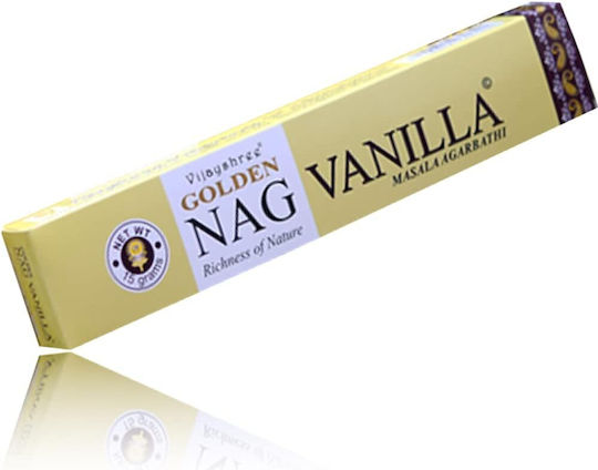 Golden Nag Vanilla Αρωματικά Sticks Χώρου 15gr/15τεμάχια Vijayshree