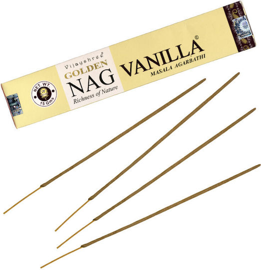 Golden Nag Vanilla Αρωματικά Sticks Χώρου 15gr/15τεμάχια Vijayshree