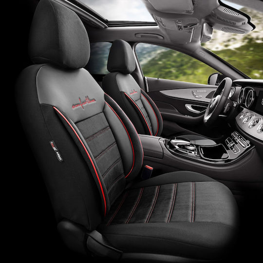 Car Cover Set 11pcs Leatherette Design Black
