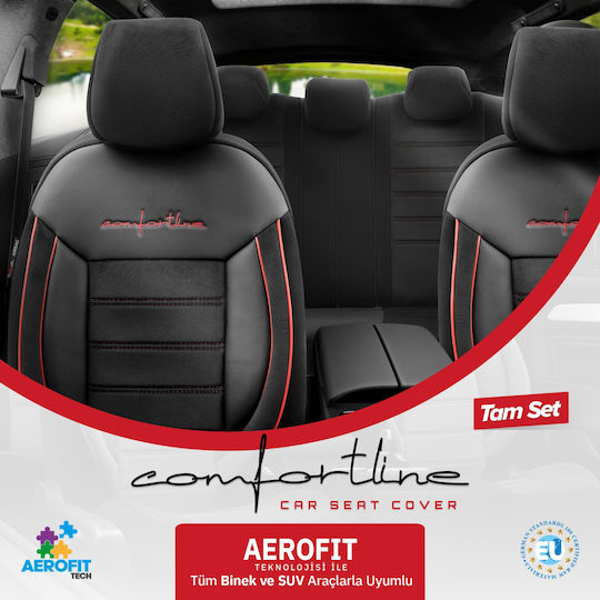 Car Cover Set 11pcs Leatherette Design Black