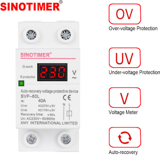 Sinotimer Instrument de Măsură pentru Panou Electric Digital pe Șină Monofazat