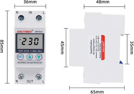 Sinotimer Aparat de Măsură pentru Panou Electric Digital Monofazat