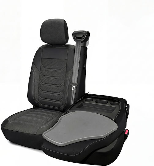 Комплект Калъфи За Автомобил Универсален Panda 2+1 Ткан Eco Кожа Renault Master Nissan Interstar 3 Черни