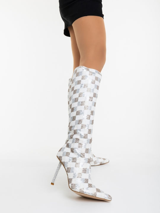 Damenstiefel mit Hohem Absatz Weiße