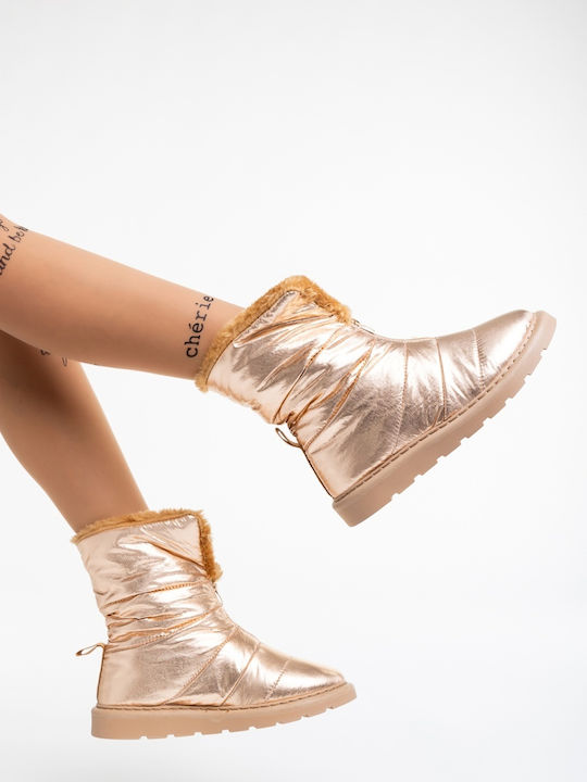 Damenstiefel mit Pelz Rosa