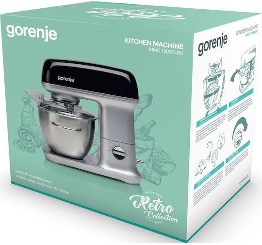 Gorenje MMC1000RLBK 733343 Mixează 1000W cu Vas din Oțel Inoxidabil 4.5lt