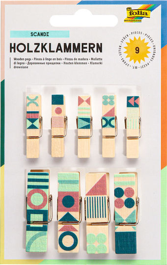 Folia Wäscheklammern aus Holz 9Stück