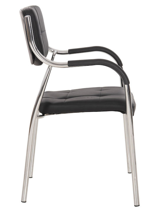 Visitor Chair with Arms Μαύρη 54x52x87cm