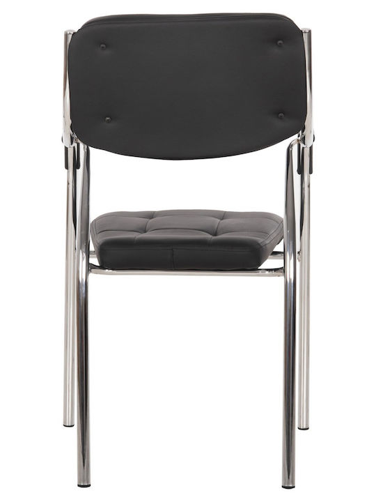 Visitor Chair with Arms Μαύρη 54x52x87cm