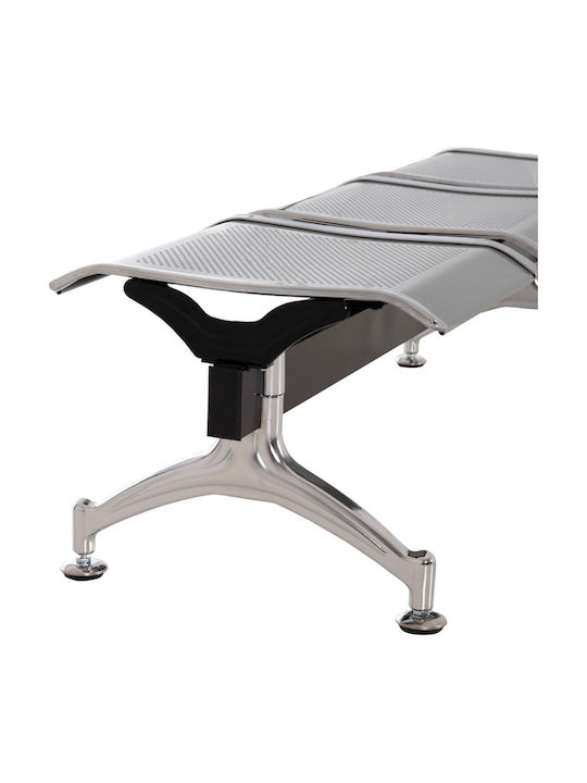 Three Seater Waiting Chair in Gray Colour