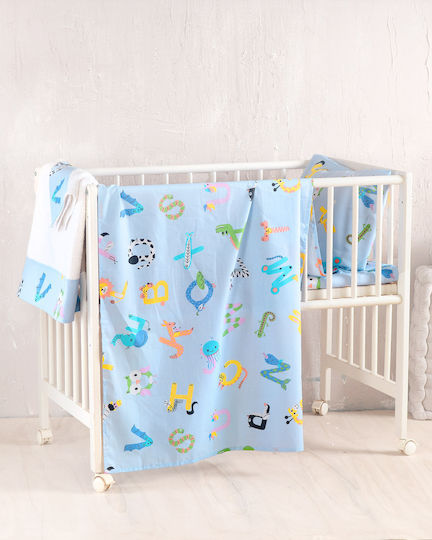 Rythmos Baby Duvet Cover Set with Pillowcase Blue 110x160cm