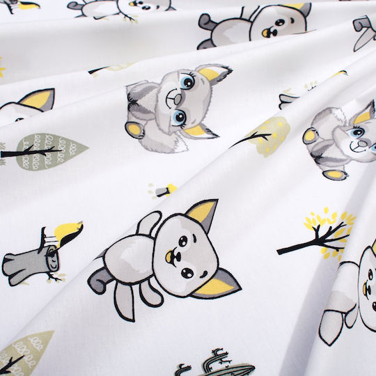 Dimcol Baby Duvet Cover Bebe White Grey 120x160cm