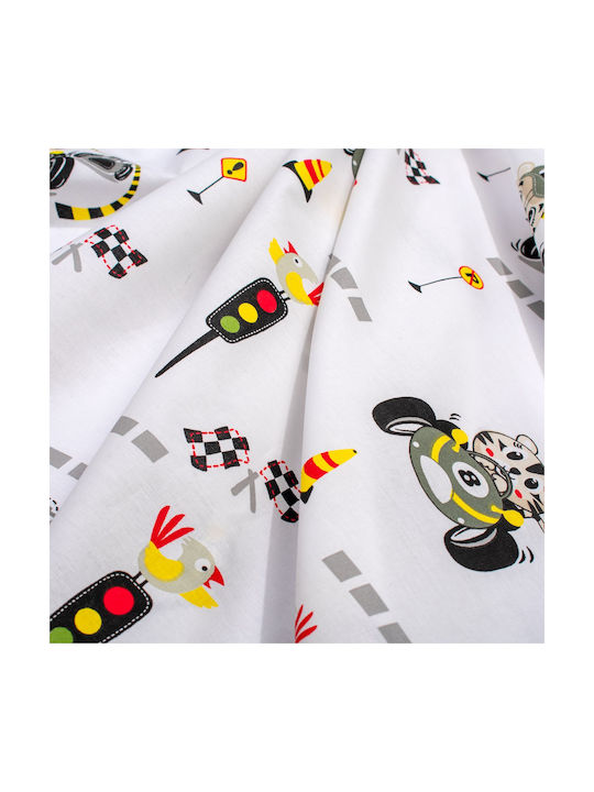 Dimcol Baby Duvet Cover Animal Grand Prix 590 White Olive 120x160cm