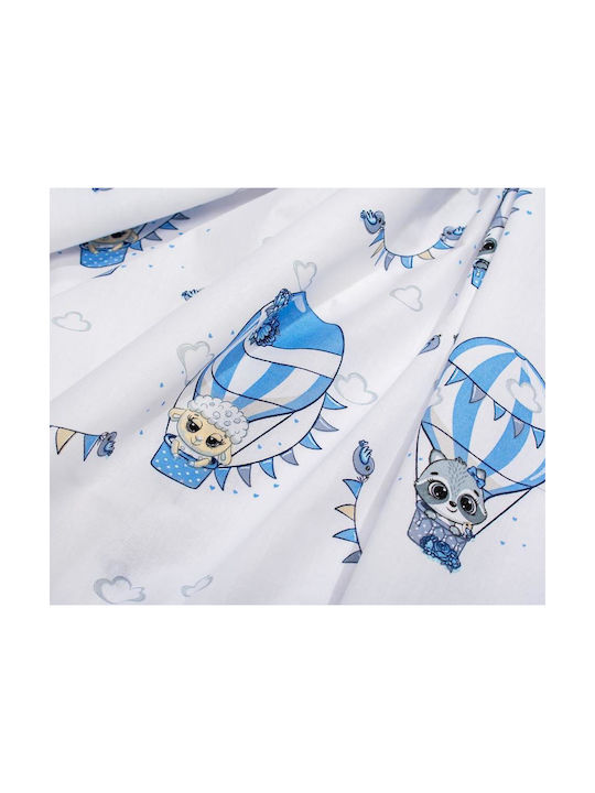 Dimcol Baby Duvet Cover The Floating Zoo 596 White Blue 120x160cm