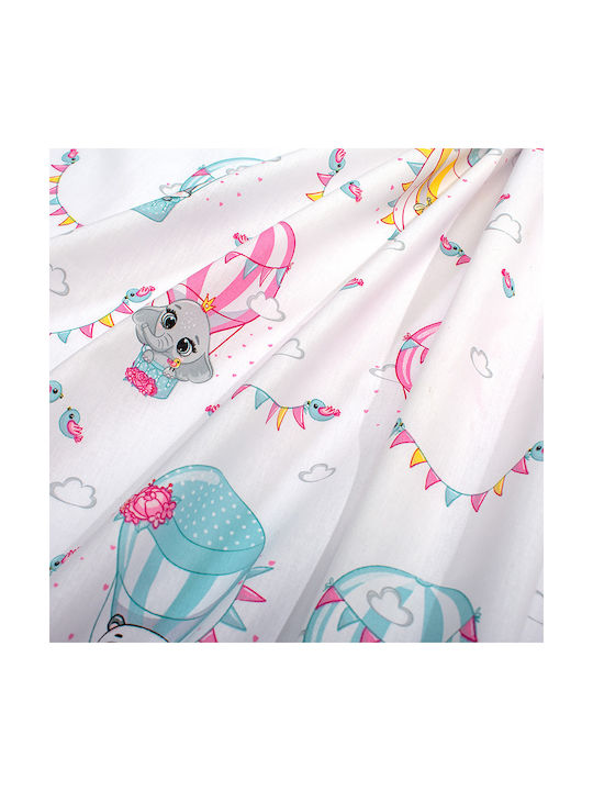 Dimcol Baby Duvet Cover The Floating Zoo 597 White Pink 120x160cm