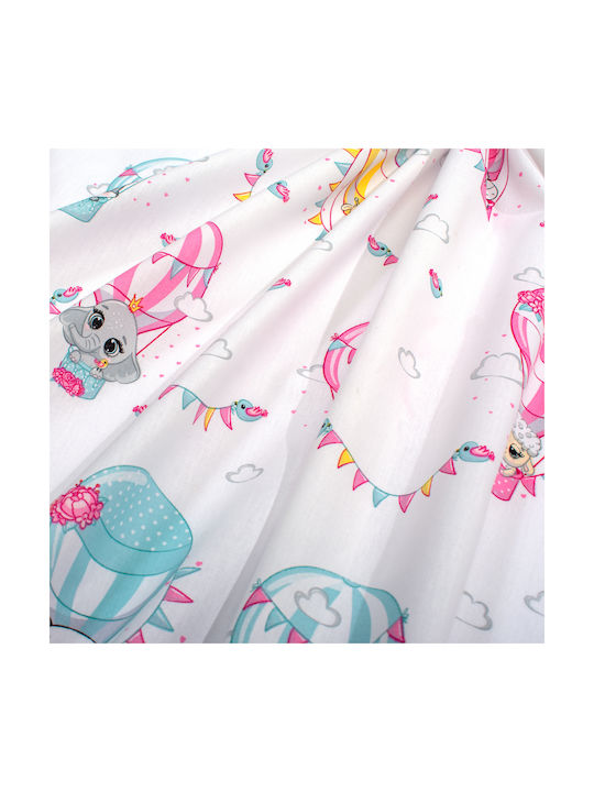 Dimcol Baby Duvet Cover The Floating Zoo 597 White Pink 120x160cm