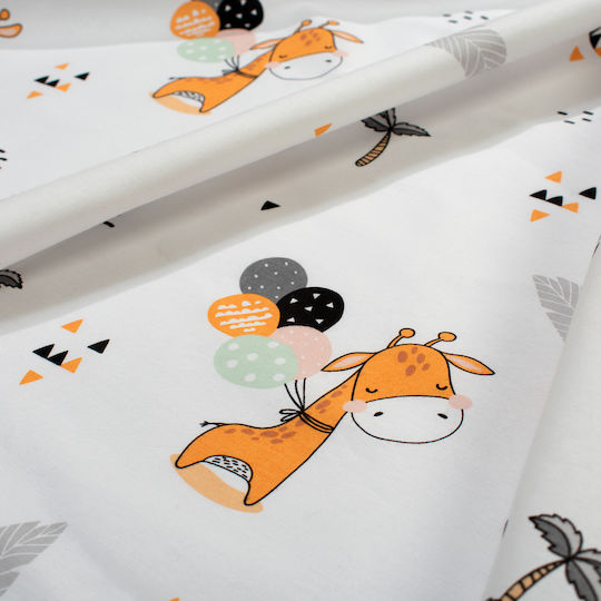 Dimcol Детска Покривка За Завивка Giraffe 599 Бяло-оранжева 120x160см