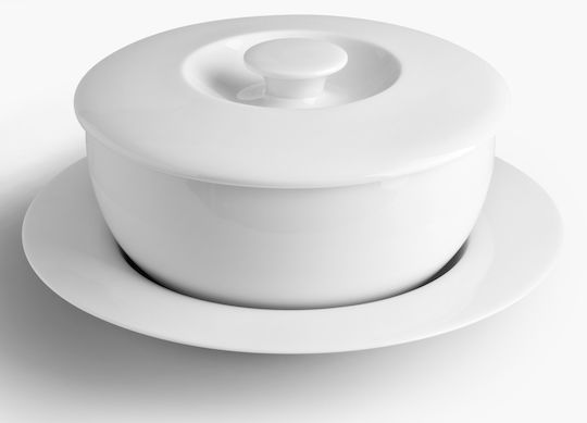 Ionia Plus Supa Tureen din Porțelan Albă 1pcs