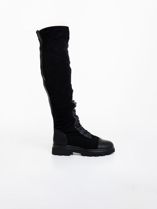 Damenstiefel mit Pelz Schwarze