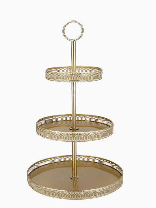 Μεταλλική Εταζέρα Χρυσή Ø37cm Π65xΜ65cm Μεταλλική Εταζέρα Χρυσή Ø37cm Π65xΜ65cm