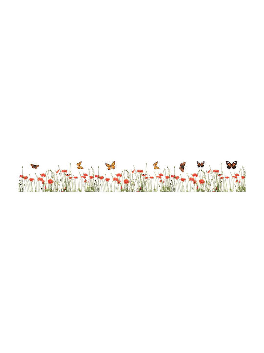 Διακοσμητικό Αυτοκόλλητο Τοίχου Poppies & Butterflies Βινυλίου Ango