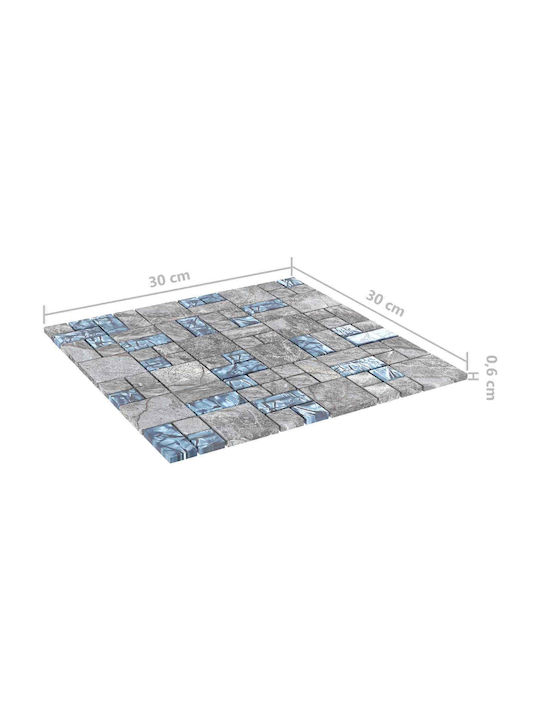 Vidaxl Mosaic Tile 11 Pieces Grey Blue 50 x 50 cm Glass