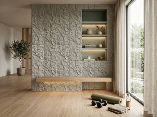 Panouri Decorative 3D Cu Adeziv Gri 60x120cm