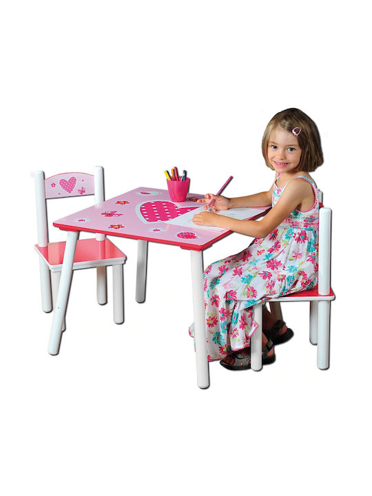 Kesper Kinder Tische Set mit Stühlen aus Hölzernes Rosa Kesper