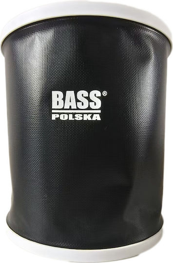 Bass Polska Klappbarer Mop Eimer aus Silikon mit 10l Fassungsvermögen Schwarze