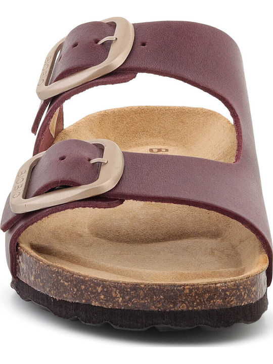 Damen Flache Sandalen in Bordeaux