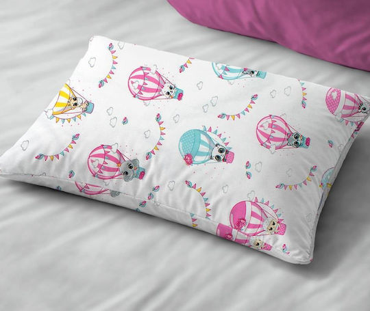 Dimcol The Floating Zoo 597 Fată De Pernă Pentru Copii Din 100% Bumbac 50x70cm Alb-Roz