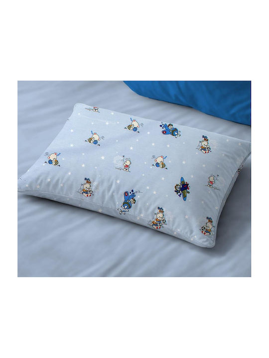 Dimcol Bear's Playtime 591 Kids Pillowcase Made of 100% Cotton 50x70cm Sky Blue