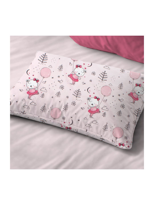 Dimcol Ballerina Bear 598 Παιδική Μαξιλαροθήκη από 100% Βαμβάκι 50x70εκ. Pink
