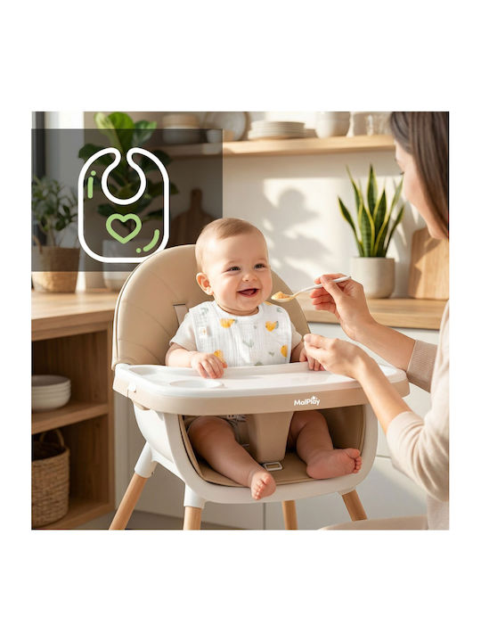 MalPlay MalPlay Baby Hochstuhl 3 in 1 Beiges