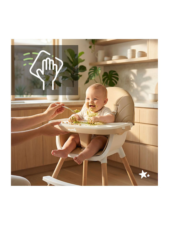 MalPlay MalPlay Baby Hochstuhl 3 in 1 Beiges