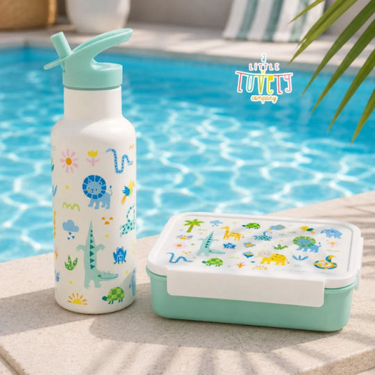 A Little Lovely Company Детска Бутилка Термос От Неръждаема Стомана Със Сламка Сива 500ml