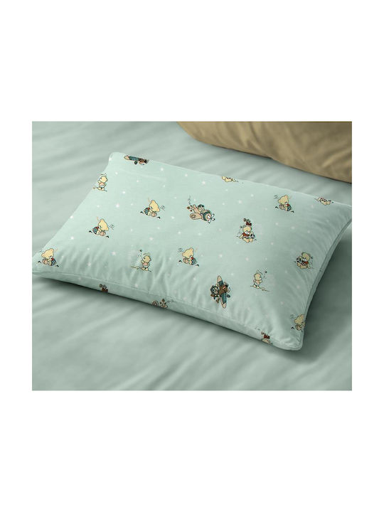 Dimcol Bear's Playtime 593 Cearceaf Pentru Copii Single Din Bumbac Mint 160x240cm