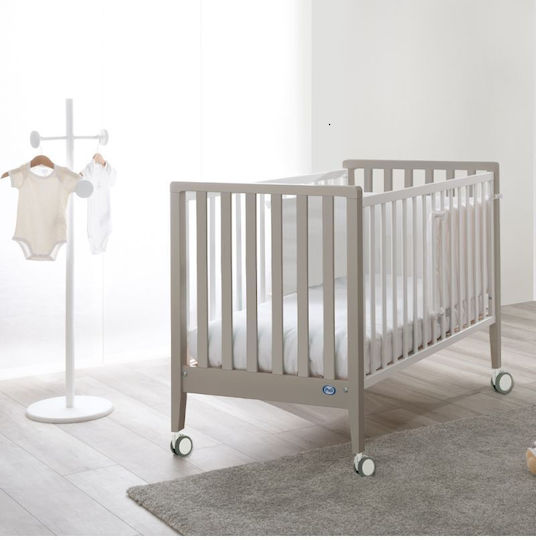 Pali Polymorphische Babybett Win Braun mit Matratze & Räder
